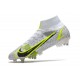 Nike Mercurial Superfly 8 Elite SG-PRO Anti-Clog White Black Metallic Silver Volt