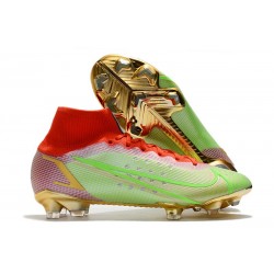 Nike Mercurial Superfly 8 Elite FG Green Red Golden