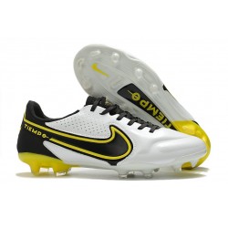 New Nike Tiempo Legend 9 Elite FG Shoes White Black Yellow
