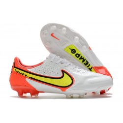 New Nike Tiempo Legend 9 Elite FG Shoes Motivation - White Volt Bright Crimson