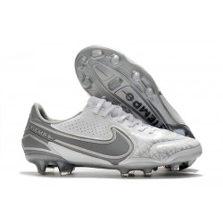 New Nike Tiempo Legend 9 Elite FG Shoes White Gray