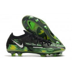 Nike Phantom GT II Elite FG Black Metallic Platinum Green Strike