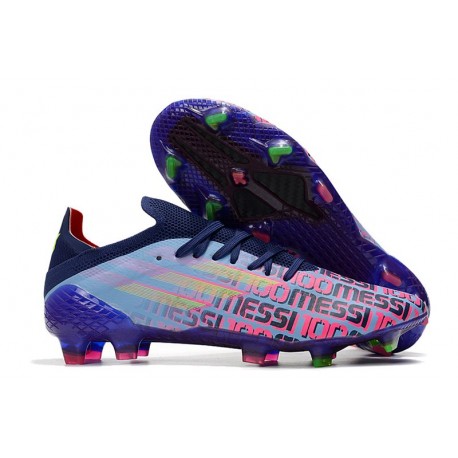 adidas X Speedflow.1 FG Cleats Victory Blue Shock Pink Solar Yellow