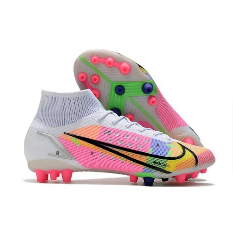 Nike Mercurial Superfly 8 Elite AG Dragonfly - White Metallic Silver Dark Raisin LIMITED EDITION