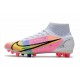 Nike Mercurial Superfly 8 Elite AG Dragonfly - White Metallic Silver Dark Raisin LIMITED EDITION