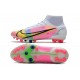 Nike Mercurial Superfly 8 Elite AG Dragonfly - White Metallic Silver Dark Raisin LIMITED EDITION