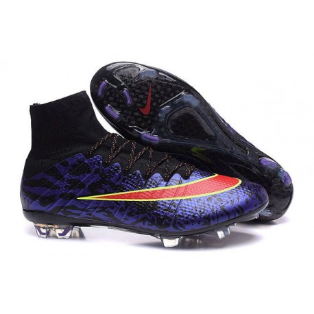 Mens 2015 Nike Mercurial Superfly 4 FG Soccer Boot Purple Red Black