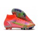 Nike Mercurial Superfly 8 Elite AG Cleats Bright Crimson Metallic Silver