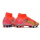 Nike Mercurial Superfly 8 Elite AG Cleats Bright Crimson Metallic Silver