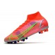 Nike Mercurial Superfly 8 Elite AG Cleats Bright Crimson Metallic Silver