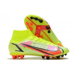 Nike Mercurial Superfly 8 Elite AG Cleats Volt Bright Crimson Black