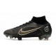 Nike Mercurial Superfly VIII Elite FG Cleats Shadow - Black Metallic Gold Metallic Silver