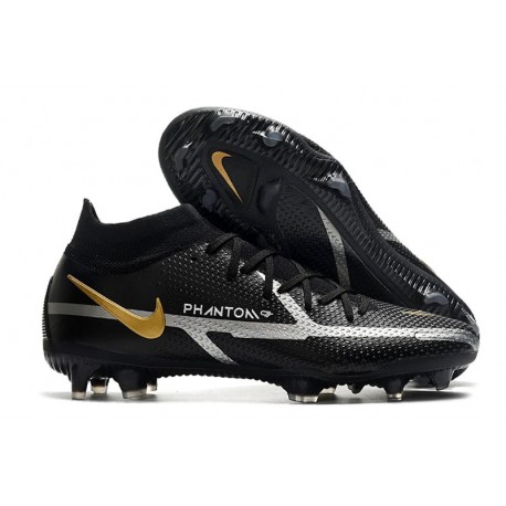 Nike Phantom GT II Elite DF FG Black Metallic Dark Grey Metallic Gold