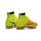 Mens 2015 Nike Mercurial Superfly 4 FG Soccer Boot Leather Yellow