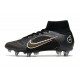 Nike Mercurial Superfly 8 Elite SG-PRO Anti-Clog Shadow - Black Metallic Gold Metallic Silver