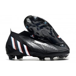 adidas Predator Edge+ FG Soccer Cleats Core Black White Vivid Red