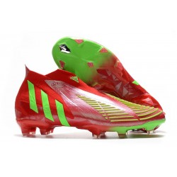 adidas Predator Edge+ FG Soccer Cleats Red Green