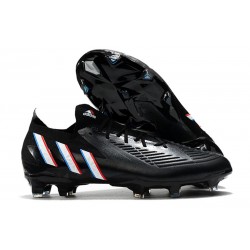 adidas Low Cut Predator Edge.1 FG Darkness - Core Black White Vivid Red