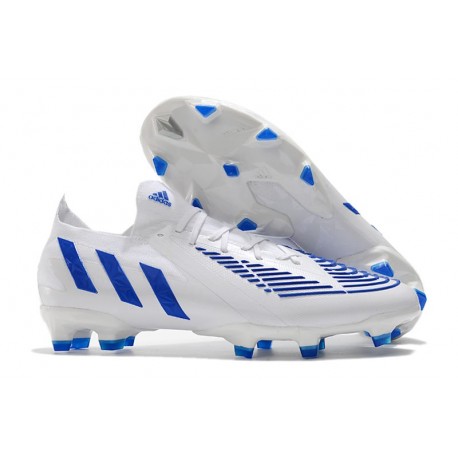 adidas Low Cut Predator Edge.1 FG Diamond Edge - Footwear White Hi-Res Blue