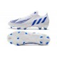 adidas Low Cut Predator Edge.1 FG Diamond Edge - Footwear White Hi-Res Blue