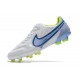 New Nike Tiempo Legend 9 Elite FG Shoes White Blue