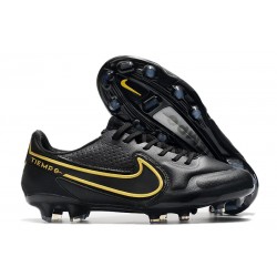 New Nike Tiempo Legend 9 Elite FG Shoes Black Metallic Dark Grey Anthracite