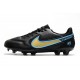 New Nike Tiempo Legend 9 Elite FG Shoes Black Gold Blue