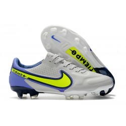 New Nike Tiempo Legend 9 Elite FG Shoes Grey Fog Volt Sapphire