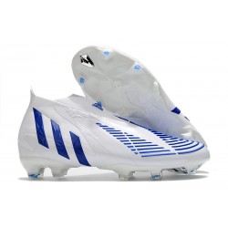 adidas Predator Edge+ FG Soccer Cleats White Hi Res Blue