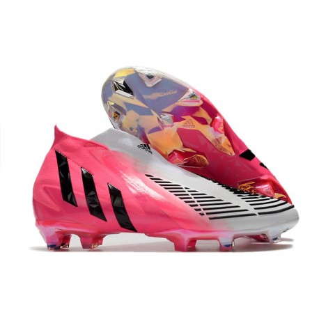 adidas Predator Edge+ FG Soccer Cleats Solar Pink Black White