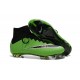 Mens 2015 Nike Mercurial Superfly 4 FG Soccer Boot Green Black