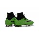 Mens 2015 Nike Mercurial Superfly 4 FG Soccer Boot Green Black