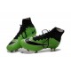 Mens 2015 Nike Mercurial Superfly 4 FG Soccer Boot Green Black