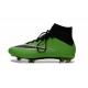 Mens 2015 Nike Mercurial Superfly 4 FG Soccer Boot Green Black