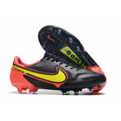 New Nike Tiempo Legend 9 Elite FG Shoes Black Red Yellow