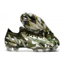 adidas Low Cut Predator Edge.1 FG Swarovski - Focus Olive Silver Metallic Magic Lime