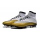 White Gold CR7 Nike Mercurial Superfly 4 FG Soccer Boot