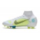 Nike Mercurial Superfly VIII Elite FG Cleats White Blue Yellow