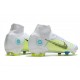 Nike Mercurial Superfly VIII Elite FG Cleats White Blue Yellow