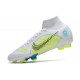 Nike Mercurial Superfly VIII Elite FG Cleats White Blue Yellow