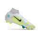 Nike Mercurial Superfly VIII Elite FG Cleats White Blue Yellow