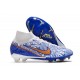 Nike Zoom Mercurial Superfly 9 Elite FG Cleats White Blue Gold