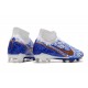 Nike Zoom Mercurial Superfly 9 Elite FG Cleats White Blue Gold