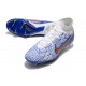 Nike Zoom Mercurial Superfly 9 Elite FG Cleats White Blue Gold