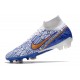 Nike Zoom Mercurial Superfly 9 Elite FG Cleats White Blue Gold