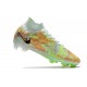 Nike Zoom Mercurial Superfly 9 Elite FG Cleats Barely Green Blackened Blue Total Orange