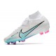 Nike Zoom Mercurial Superfly 9 Elite FG Cleats White Blue