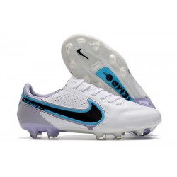 New Nike Tiempo Legend 9 Elite FG Shoes White Black Blue