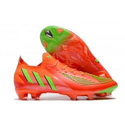 adidas Low Cut Predator Edge.1 FG Solar Red Team Green Core Black