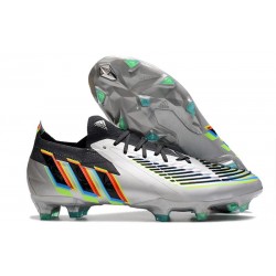 adidas Low Cut Predator Edge.1 FG Silver Metallic Core Black Solar Yellow